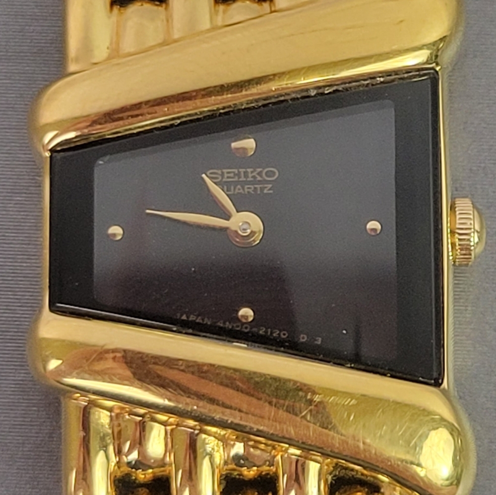 SEIKO VTG Rivoli 4N00-5749 Trapezoid Watch - WORKING - Picture 5 of 13